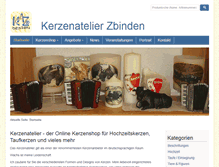 Tablet Screenshot of kerzenatelier.ch